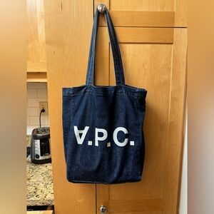 A.P.C. indigo denim Tote Bag